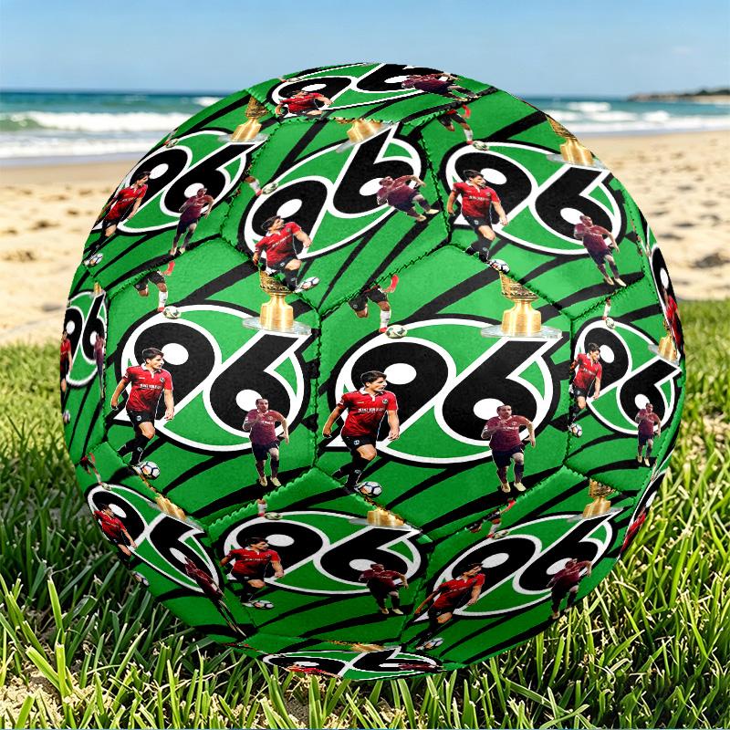 Hannover 96 Football Print Size 5 Soccer Ball, PU Wear Resistant Football for Match Training and Daily Practice, Birthday Gift for Soccer Fans