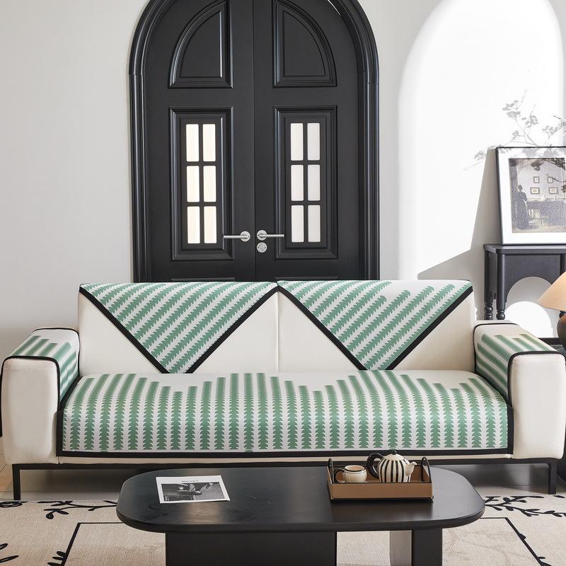 Summer Ice Silk Sofa Cushion Summer Light Luxury High-End Non-Slip New Leather Mat Seat Cushion Cover Cloth Towel