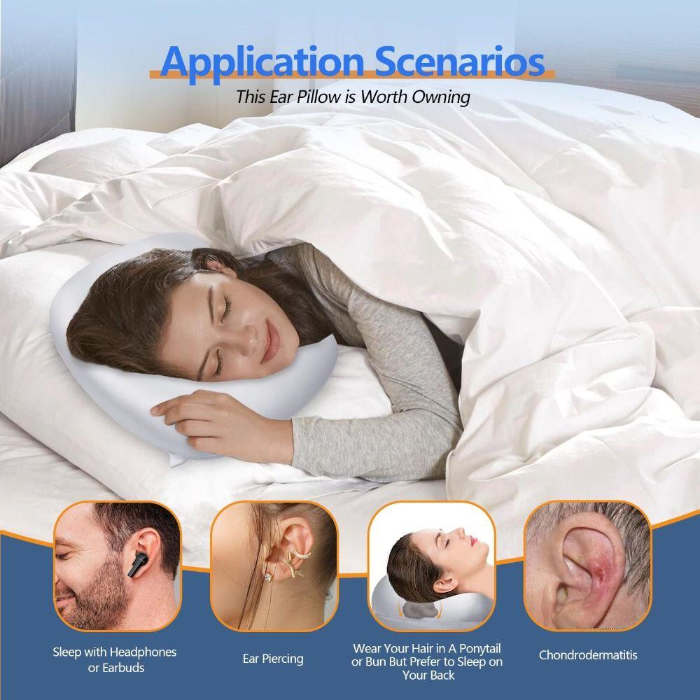 Portable Ear Piercing Pillow Ergonomic Ear Hole Donut Pillow Soft Ear Guard Pillow  Bedroom