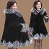 Autumn and Winter Mink Fleece Jacket Women's Mid-length Plus Size Mink Coat Women's Hooded Faux Fur Slim-fit Jacket Women