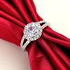 Кольца Huitan Crystal Round Cub Zirconia Brilliant Wedding Band Accessories for Women Luxury Proposal Obliegment Rings Jewelry
