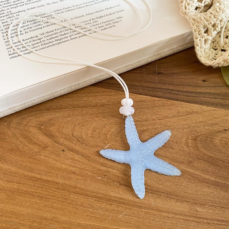 Праздничный остров~ Дофаминовая смоляная starfish ожерелье Простое и стильное ключичная цепочка Маленькая свежая цепочка для праздничного свитера