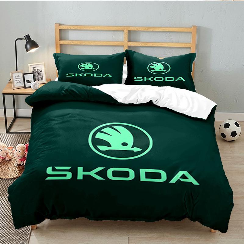 3PCS SKo-da Bedding Set Printed Duvet Cover Closure Includes 1 Duvet Cover & 2 Pillowcases for All Seasons Bedroom Decor