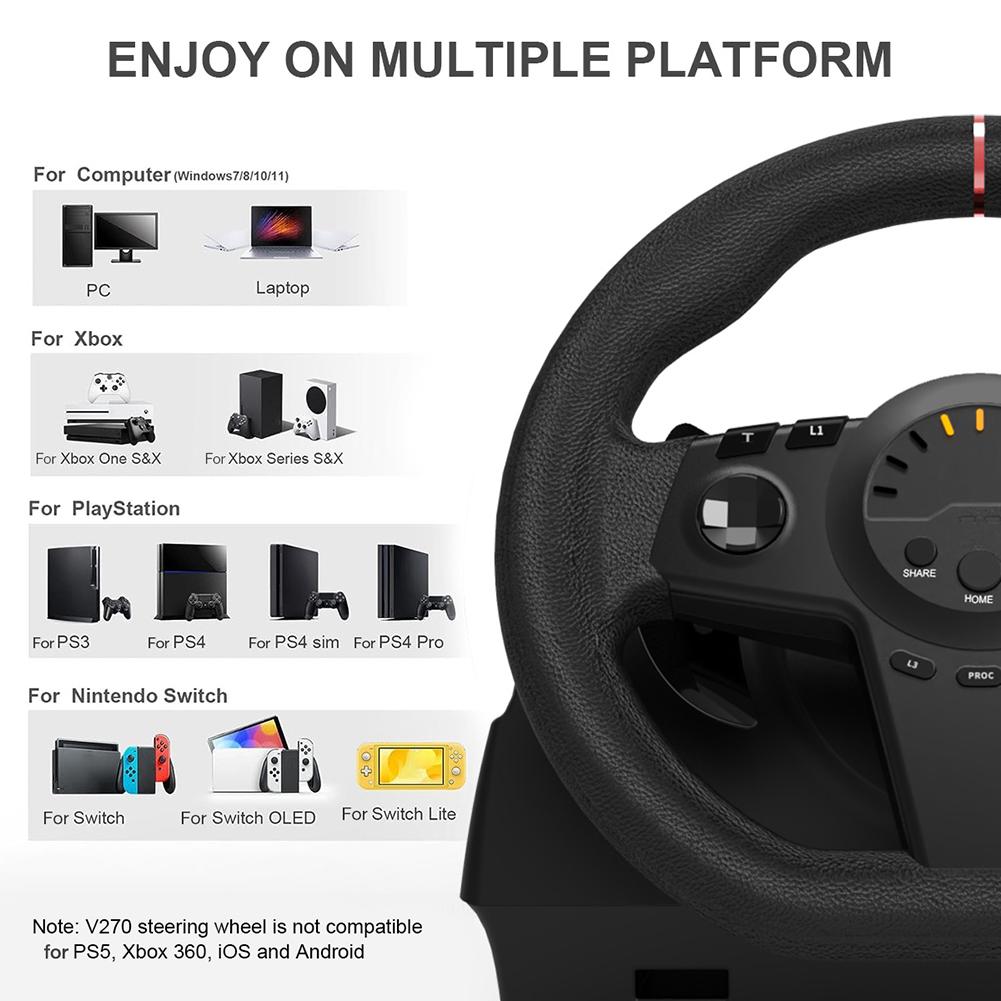 PC Racing Simulation Driving Game Steering Wheel Compatible with PS4 Console Xbox Serise X Three Foot Shifter
