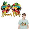 Iron On Patch Summer Fruits Clothes Stickers Bikini Diy T-Shirt Parches Ropa Heat Press Appliqued Patches For Clothing Palm
