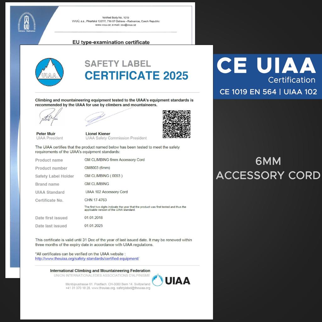 GM CLIMBING сертифицировано CE UIAA, двойная структура лезвия, 6 мм, шнур для аксессуаров, полиэстеровый, флуоресцентный зеленый, 30,5 м