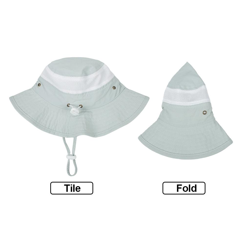 UV Protection Children's Mesh Bucket Hat Adjustable Beach Playing Hat for Boys & Girls