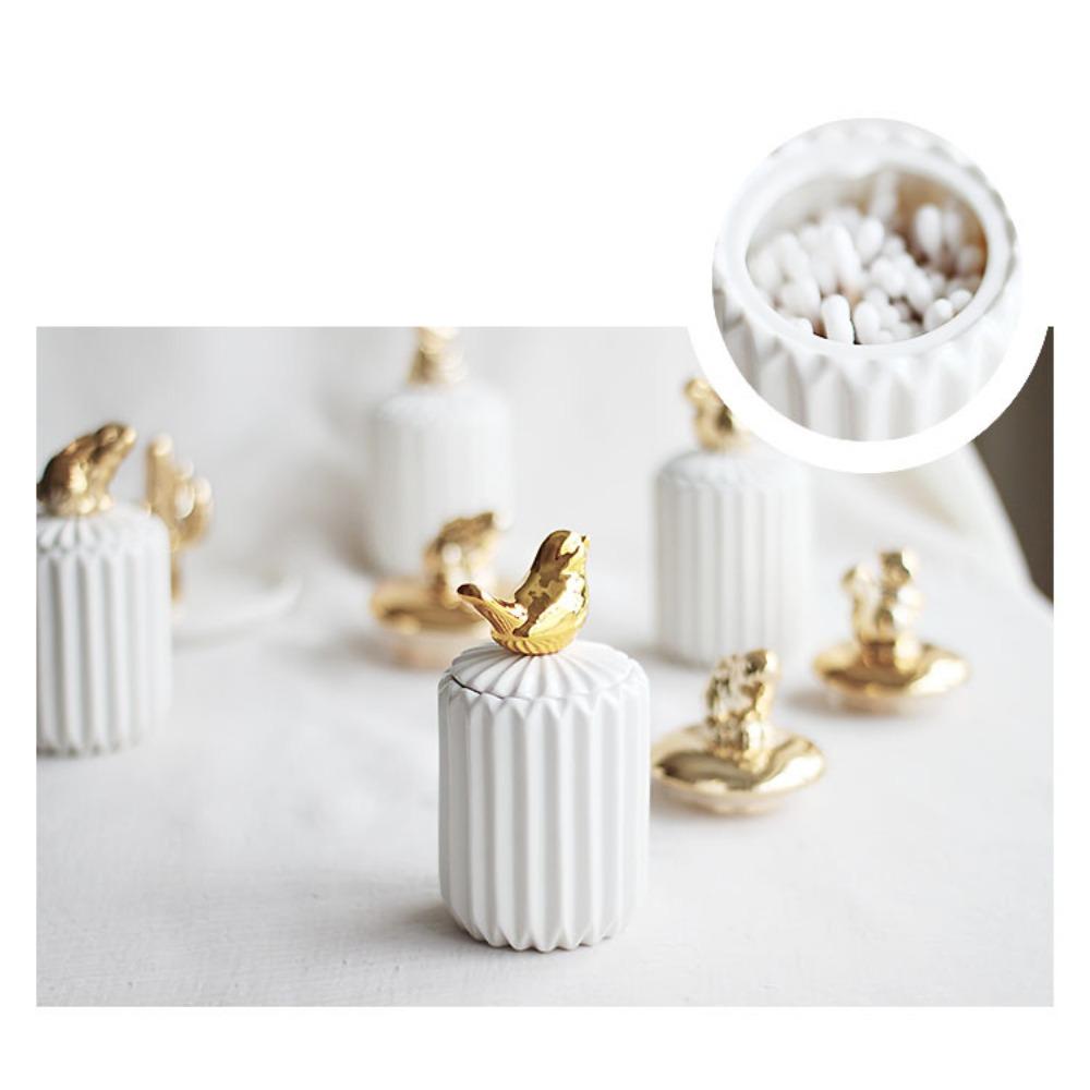 Desktop Small Animal Cotton Swab Storage Box Jewerly Box Toothpick Jar Toothpick Storage