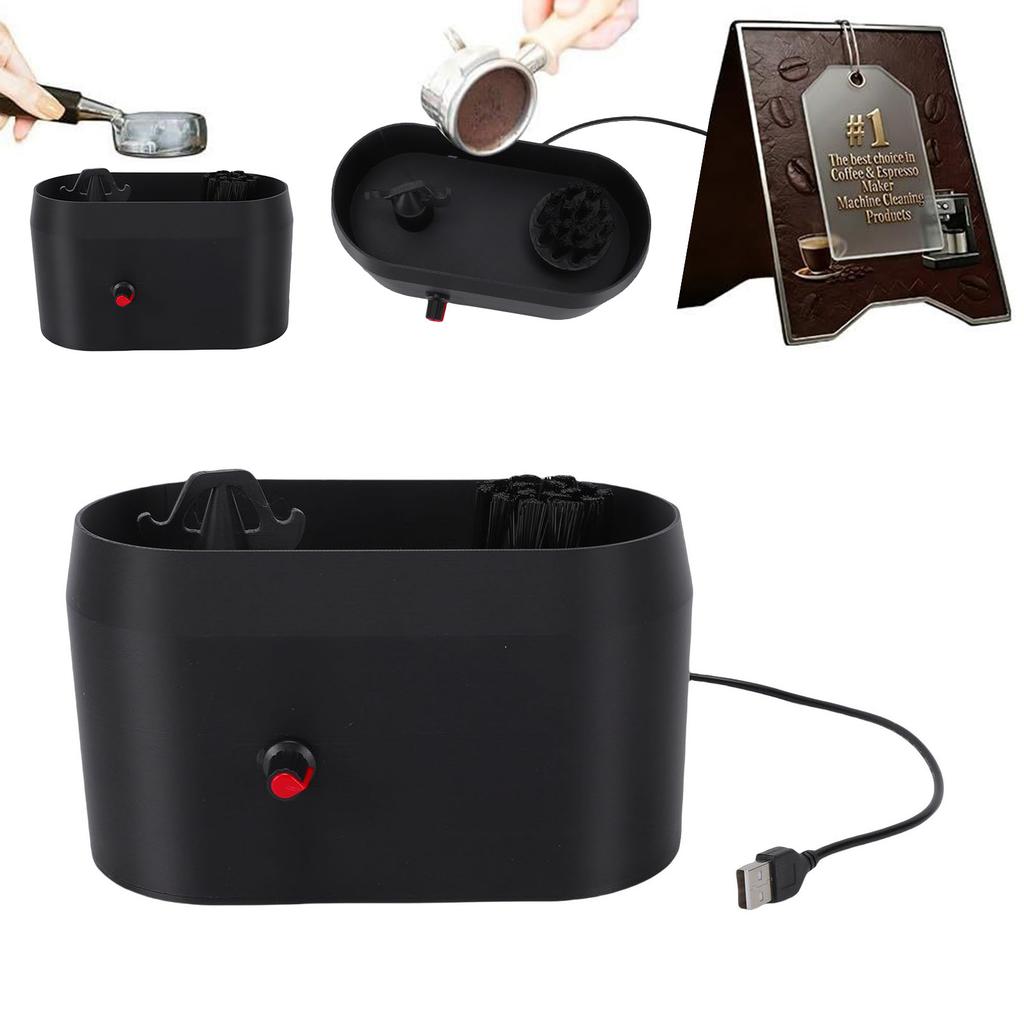 Coffee Portafilter Cleaner USB Powered Coffee Maker Handle Cleaning Brush and Scraper