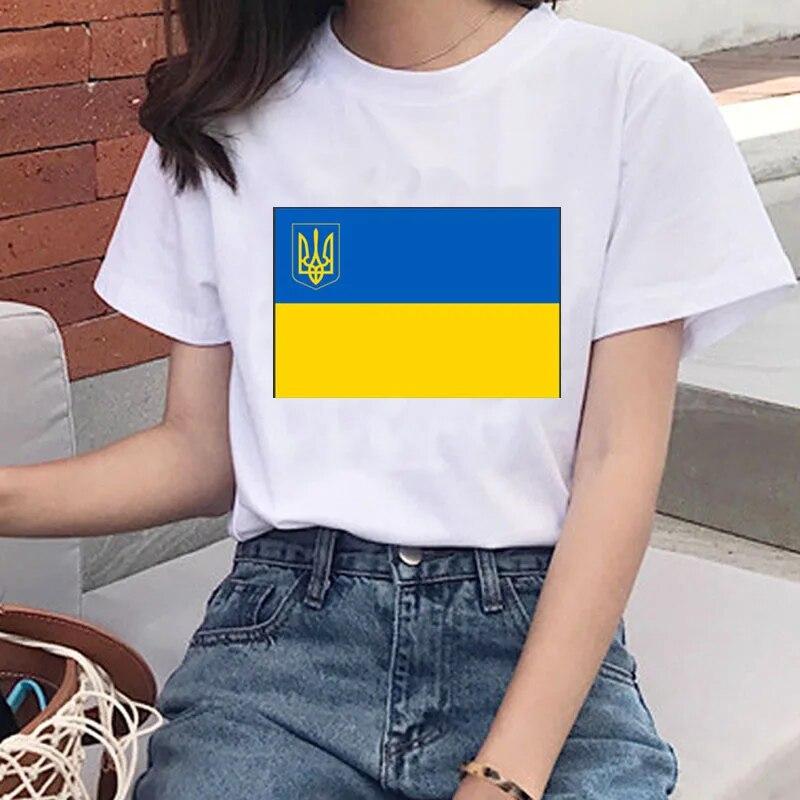 Ukraine Ladies T Shirt Summer Premium Short Sleeve T Shirt Flag Classic Ukraine Gift T Shirt Girls Harajuku Love T Shirt Tops Unisex