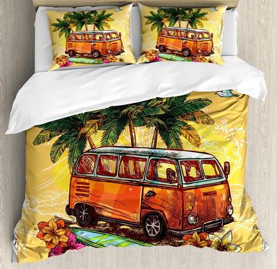 Комплект постельного белья Surf для спальни, кровати, дома, хиппи, классический старый автобус с доской для серфинга, свобода, праздничный пододеяльник, наволочка