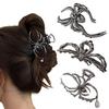 4Pcs Halloween Hair Claws Black Spider Web Skeleton Hand Bat Shape Hair Clips Anti-slip Teeth Back Head Shark Hair Clips
