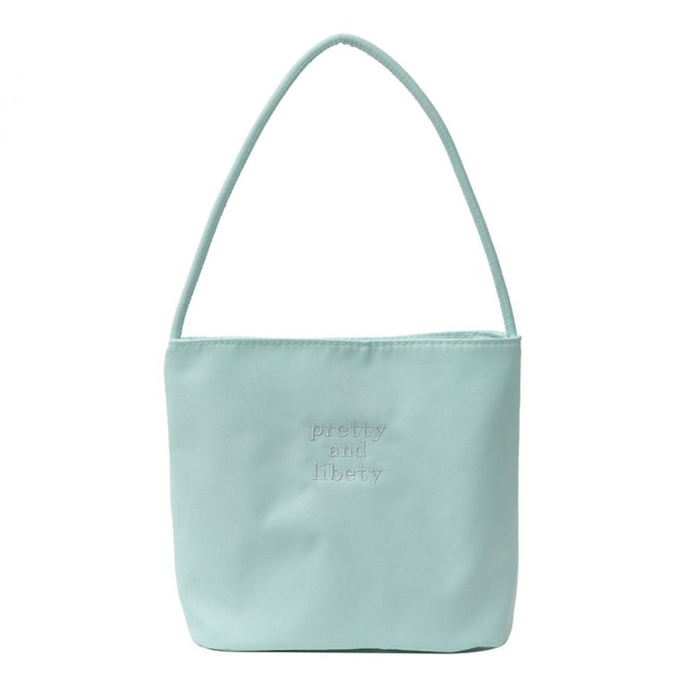 Tote Bag Embroidery Shoulder Bag Korean Style Nylon Bucket Bag Fashion Letter Underarm Bag Travel
