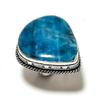 Neon Blue Apatite Gemstone 925 Sterling Silver Gift Jewelry Ring Size 10