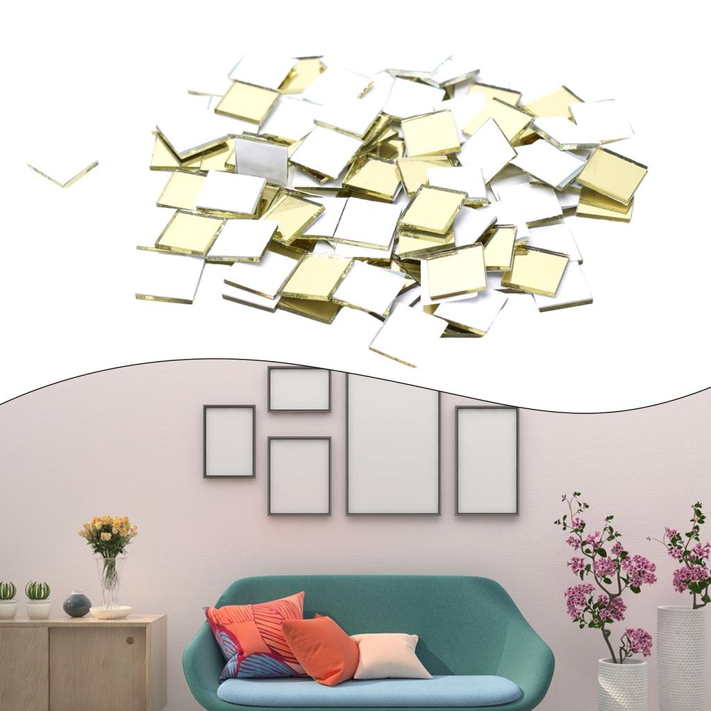 Wall Sticker Mirror Stickers 100PCS 10x10mm DIY Glass
