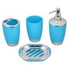 6Pcs/Set Bathroom Kit Lotion Bottle Mouthwash Cup Toothbrush Cup Soap Box Toilet Brush Trash Can Set Toiletries Organizer