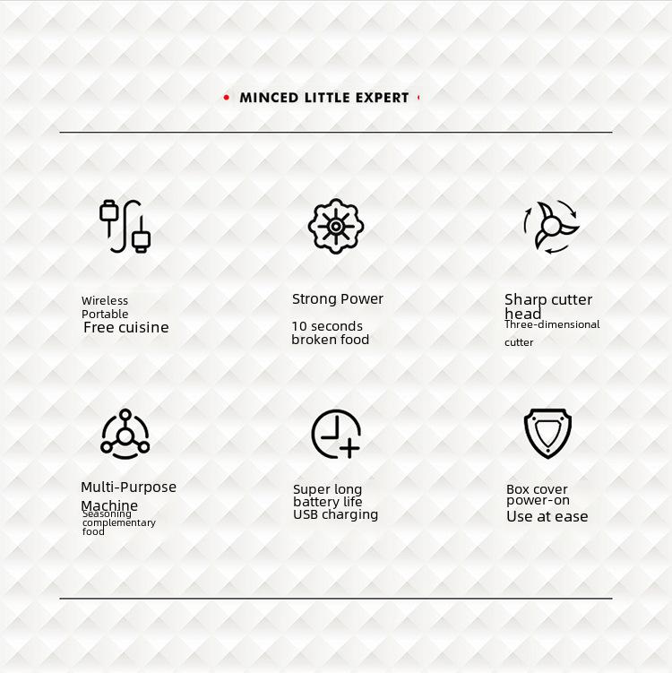 Compact Electric Garlic Grinder & Baby Food Processor - Multifunctional Kitchen Tool for Garlic Paste and More