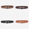 Minimalist Leather Belt For Women And Men With Alloy Buckle For Casual And Office Wear