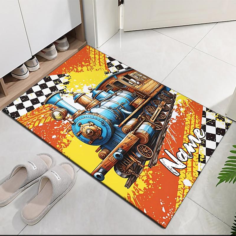 Custom Name Car Printed Carpet, for Office Chair Living Room Bedroom Kitchen Room Decor Gifts.