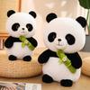 Holding A Bamboo Black And White Panda Doll Doll Simulation Flower Big Hug Bear Doll Children'S Birthday Gift