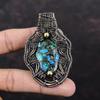 Copper Azurite Malachite Pendant Copper Wire Wrapped Gemstone Pendant Copper Jewelry Handmade Pendant Azurite Malachite Jewelry Gift For Him