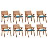Day and Night - Day and Night Garden Chairs 8 Units Solid Teak Wood with Cushions