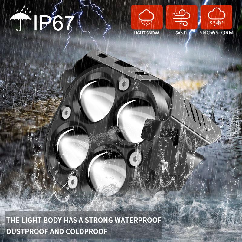 3-дюймовый автомобильный светодиодный прожектор с высокой/низкой линзой, три цвета, сильный свет, водонепроницаемый, супер яркий спортивный свет, внешняя модифицированная фара