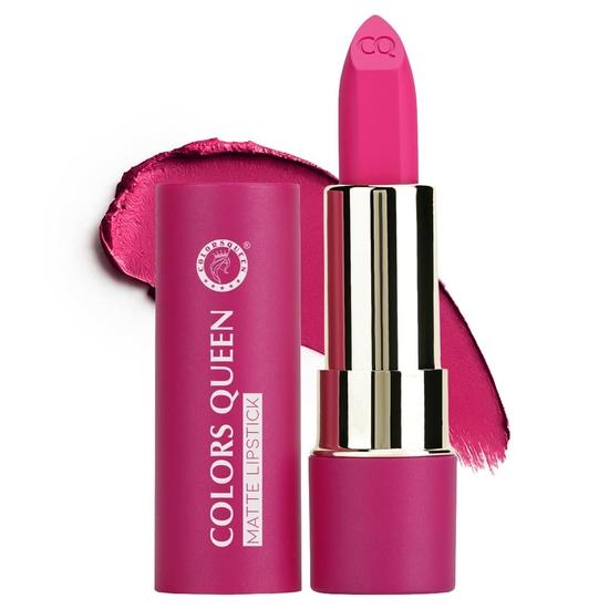 Colors Queen Lippie Creamy Matte Lipstick | Single Swipe Application| Highly Pigmented, Lightweight Lipstick for Women (02 - Maple Magenta, 5g)