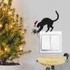 Рождественская атмосфера Персонализированные подарки с черным котом Вход в гостиную, Наклейки для украшения выключателей дома