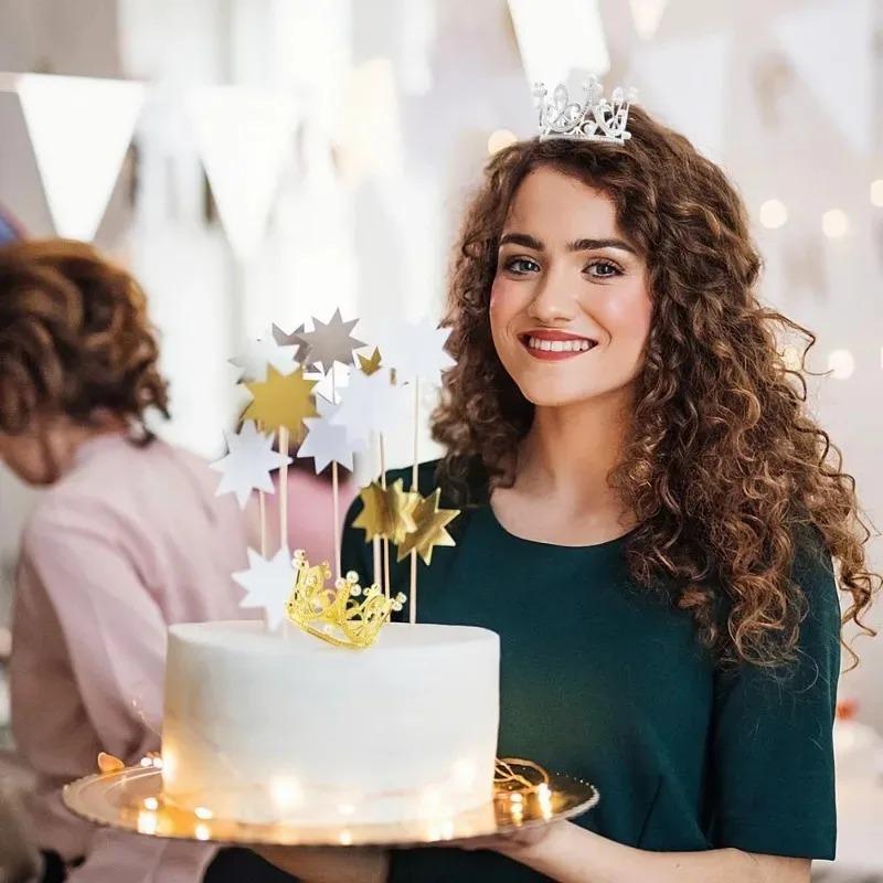 10/1 шт. Мини-корона, украшение для торта, принцесса, жемчужная тиара, детские украшения для волос на свадьбу, день рождения, вечеринку, украшение для торта