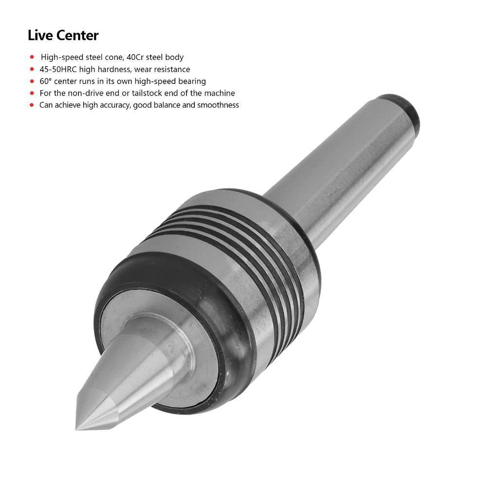 0.0002 Inch Precision Live Center Triple Bearing Tailstock Center Lathe Turning Tool