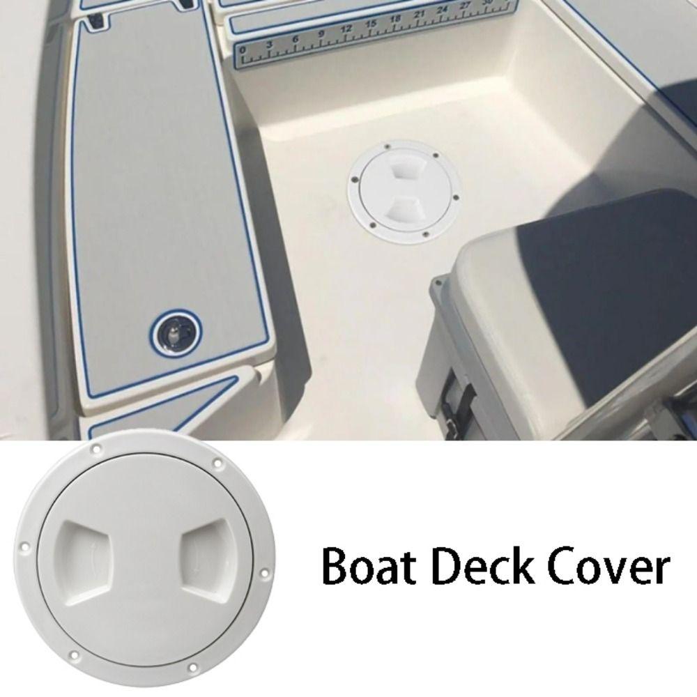 Round Hatch Cover White Inspection Plate For Boat Boat Screw Out Plate Outdoor Water Sport