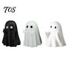 Funny Halloween Desktop Accessories Middle Finger Ghost Figurine Pen Holder, Spooky Gesture Resin Small Desk Storage for Pencils Stand, Cute