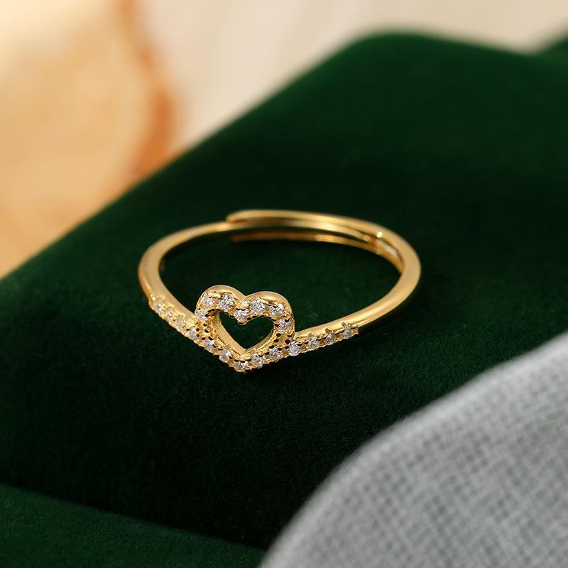 Banyan Tree S925 Sterling Silver Love Zircon Ring - Elegant, Trendy, and Simple Fashion Accessory for Women