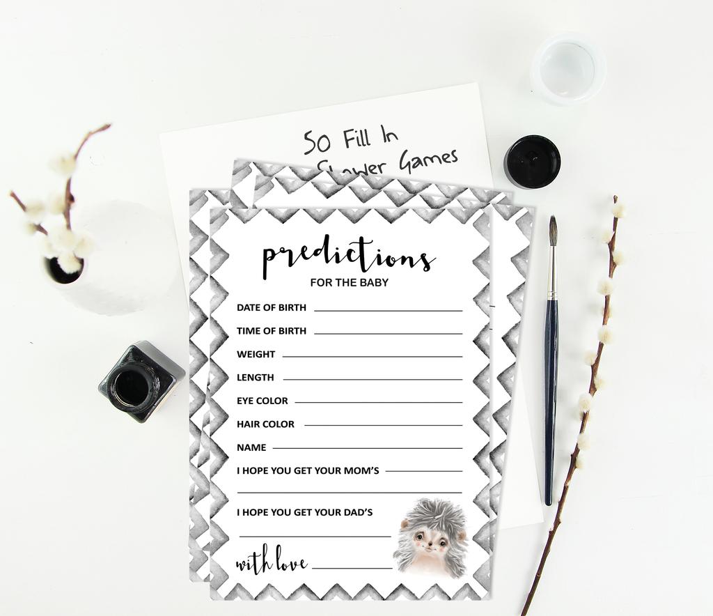 Inkdotpot Игровой набор Baby Shower из 50 игр BabyA AlphabetA ABCA Game Hedgehog Jungle Animals Party