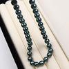 Tahitian Peacock Green 10mm Shell Pearl Necklace for Women - Elegant, Versatile, Light Luxury Clavicle Chain with Knotted Pearls