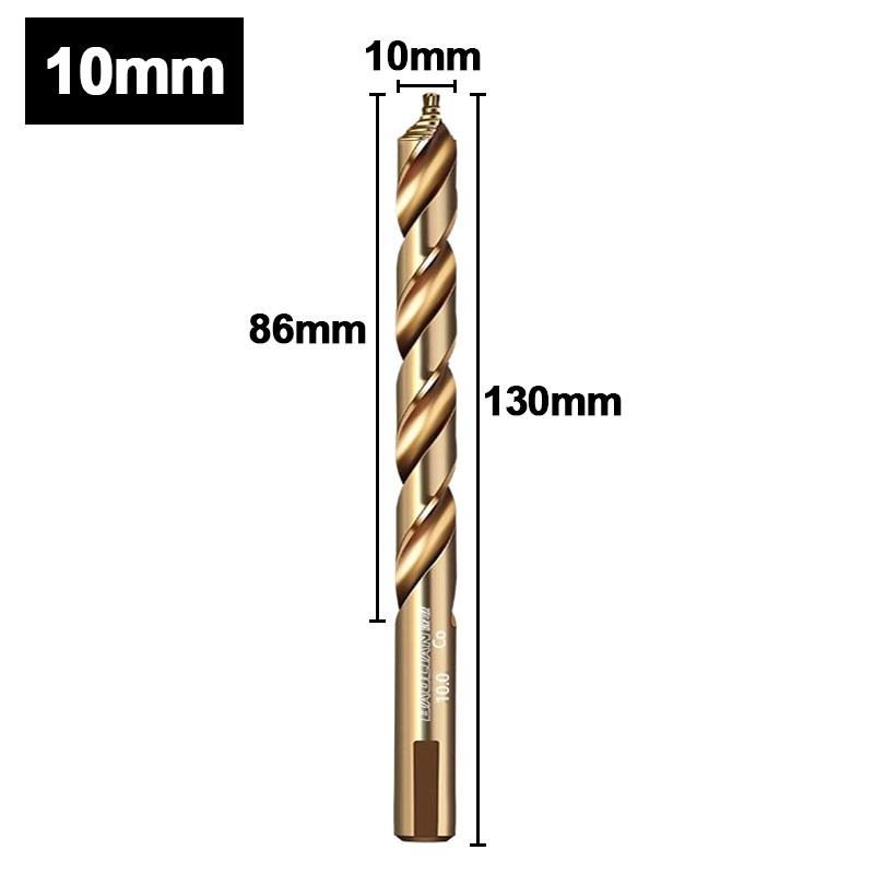 Сверло спиральное ступенчатое кобальтовое, сверло из быстрорежущей стали M35 с прямым хвостовиком (3-13mm) для металла, нержавеющей стали, железа