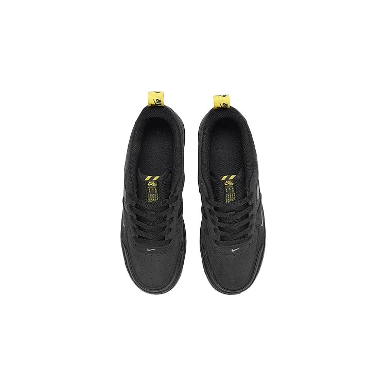 Nike Nike Air Force 1 Low GS Вырезанный Swoosh - Серые Детские Кроссовки Дымчато-Серый Черный Светло-Фото-Синий DQ1097-002