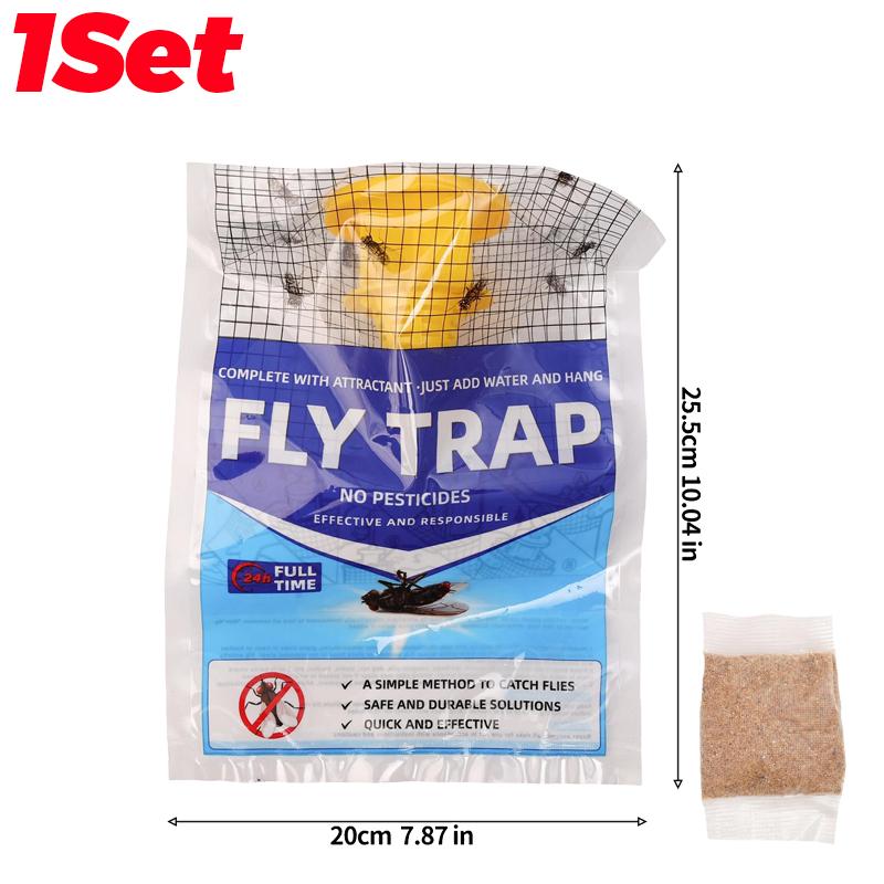 Hanging Fly Trap Bag Waterproof Fly Trap Outdoor Garden Effective Fruit Flying Insect Catcher Pest Control Tools Garden Supplies