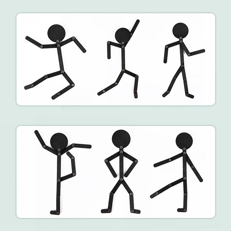 Монтессори Пазл «Человеческое тело» с фигуркой из палочек для малышей Деревянные игрушки со спортивными фигурками с подвижными суставами Детское образование