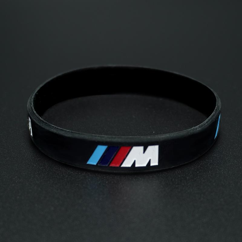 For BMW M Emblem M3 M5 X1 X3 X5 X6 E46 Car M Power Sili0cone Rubber Wristband Flexible Bracelet Sports Bangle interior lcmn88