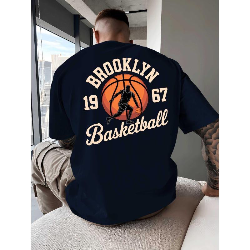 Мужская баскетбольная футболка Brooklyn - с коротким рукавом, круглым вырезом, летняя повседневная футболка, дышащий топ с круглым вырезом для повседневной одежды, наряд для отпуска
