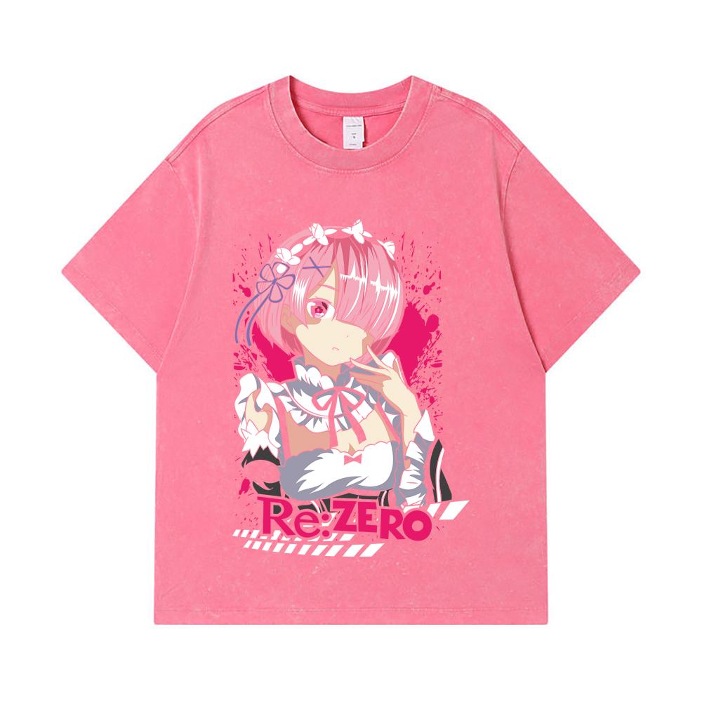 Стиранные футболки 275 г/м² 100% Хлопок ReZero V3 Принт Рам Унисекс Плотная Хлопковая Футболка
