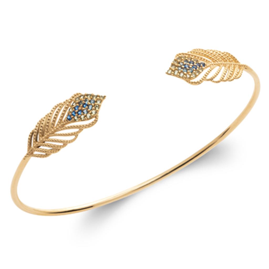 Les Trésors De Lily [R5755] - Gold Plated Bracelet 'Cleopatra' Blue Gold - 58 Mm 20x9 Mm