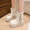 Premium Fleece Snow Boots Women's 2025 Autumn and Winter New Fashionable Versatile Comfortable Platform Women's Mid-boots