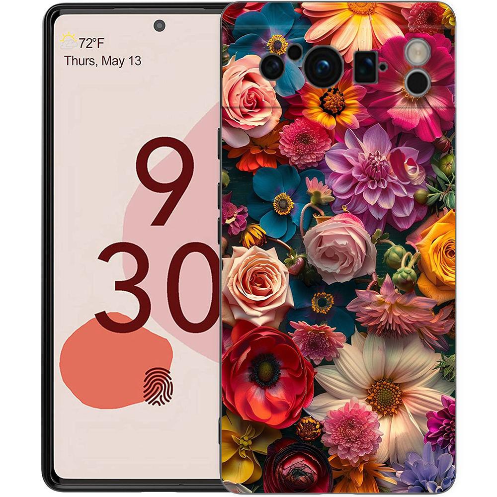 Colorful Flower Phone Case Cover for Google Pixel 9 8 7 6 7A 6A Pro Shockproof Silicone Soft 9 Pro XL Silicon Shell Capas Fundas