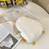 Canvas Small Messenger Bag Cartoon Cute Handbag Simple Funny Chick Crossbody Bag  Women