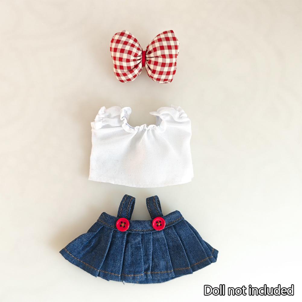 Мини-одежда и аксессуары для кукол 15-17 см Ropa Labubu 10 см Хлопковая кукла Худи с сердцем Розовая пряжа Юбка Одежда Без куклы