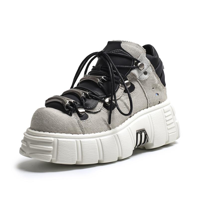 Женские ботильоны в стиле панк, модные повседневные новые рок-женские массивные туфли, мотоциклетные ботинки с металлическими украшениями, женская обувь на платформе