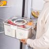 Airtight Fruit Storage Containers For Fridge With Lids - 4 Grids, Handle & Removable Colanders, BPA-Free Fresh Saver & Refrigerator Organizer Bins